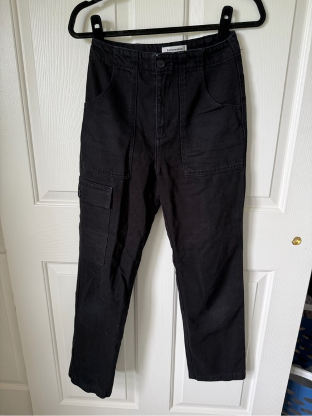 Reformation Black Utility Cargo Pants